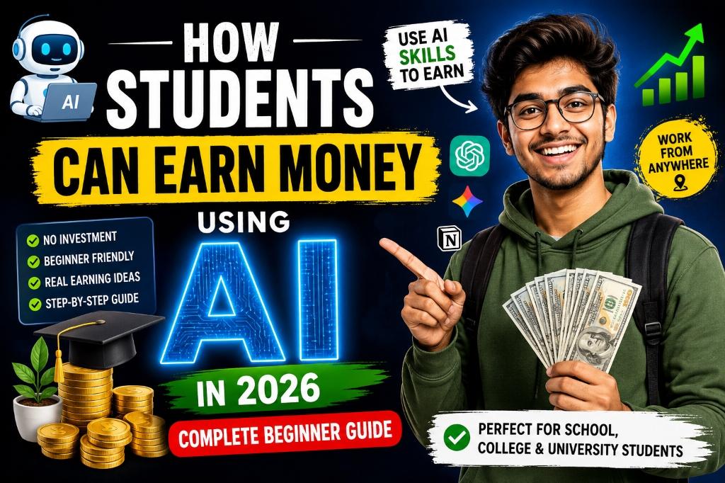 How Students Can Earn Money Using AI in 2026 (Complete Beginner Guide)
