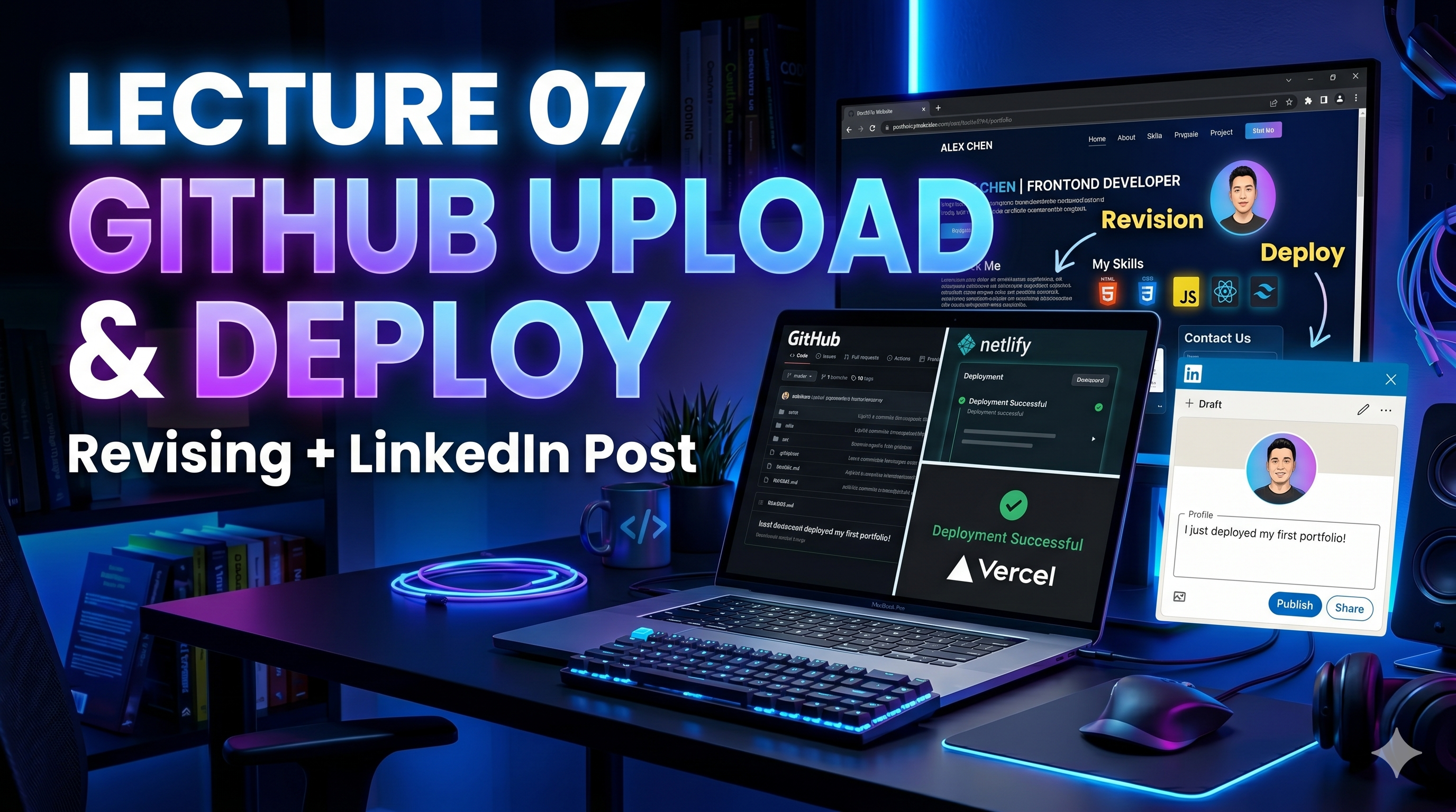 Lecture 07 - Revision + GitHub Upload + Deployment + LinkedIn Post