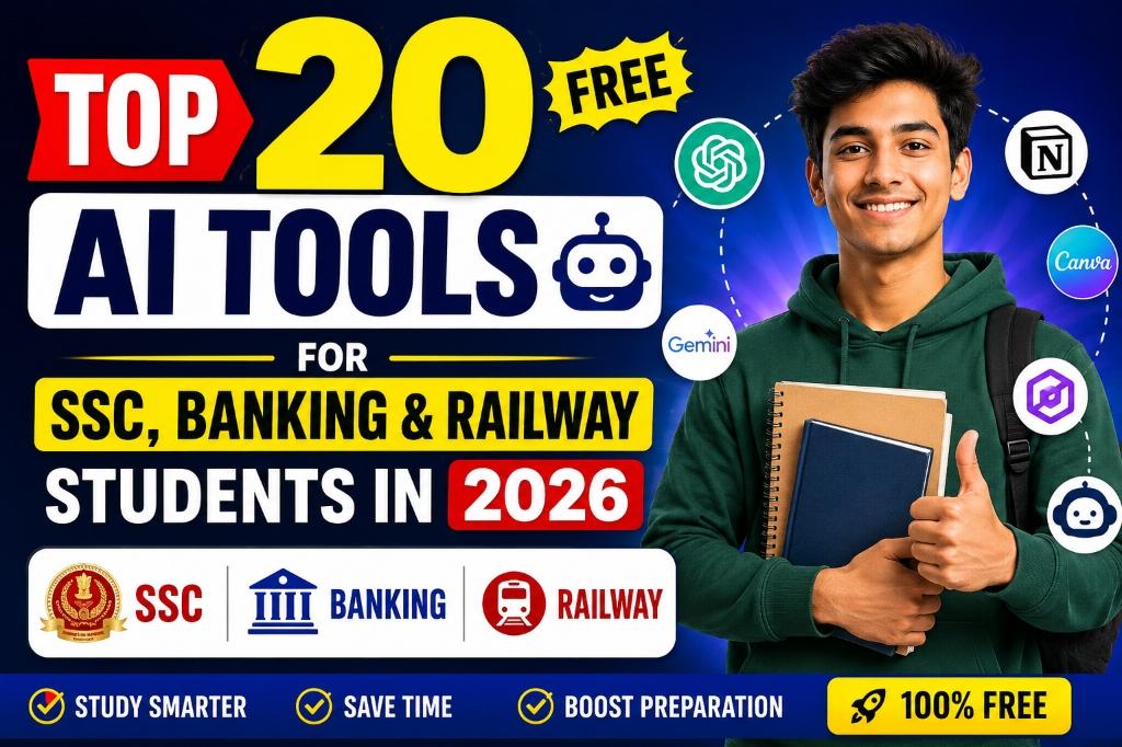 Top 20 Free AI Tools for SSC, Banking & Railway Students in 2026