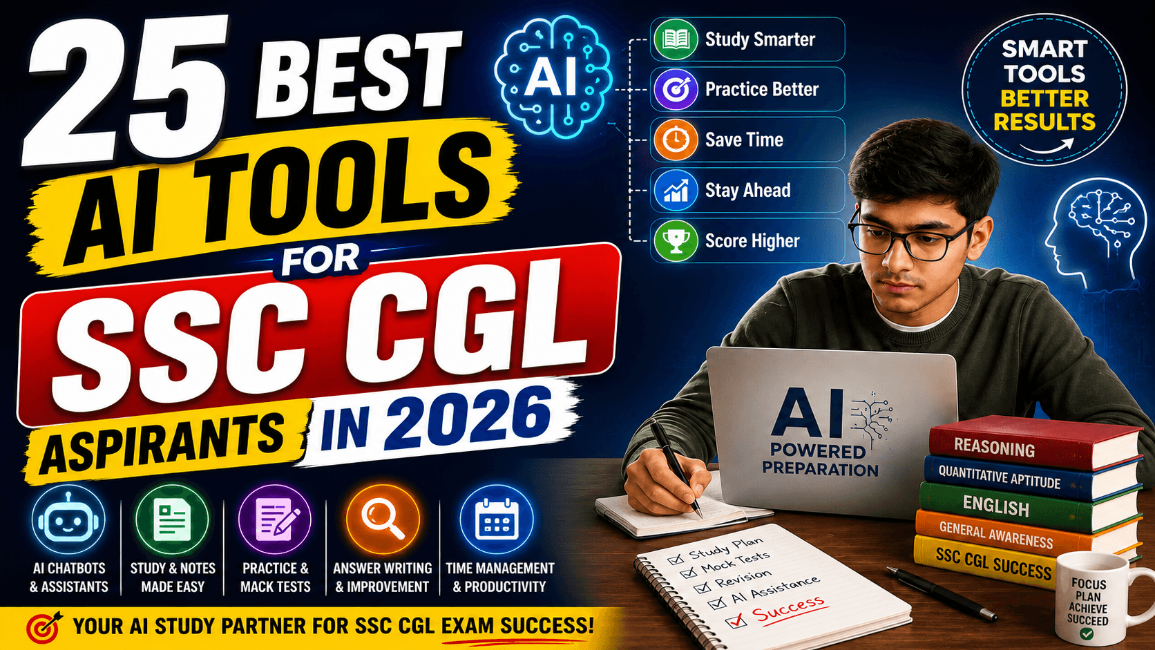 25 Best AI Tools for SSC CGL Aspirants in 2026