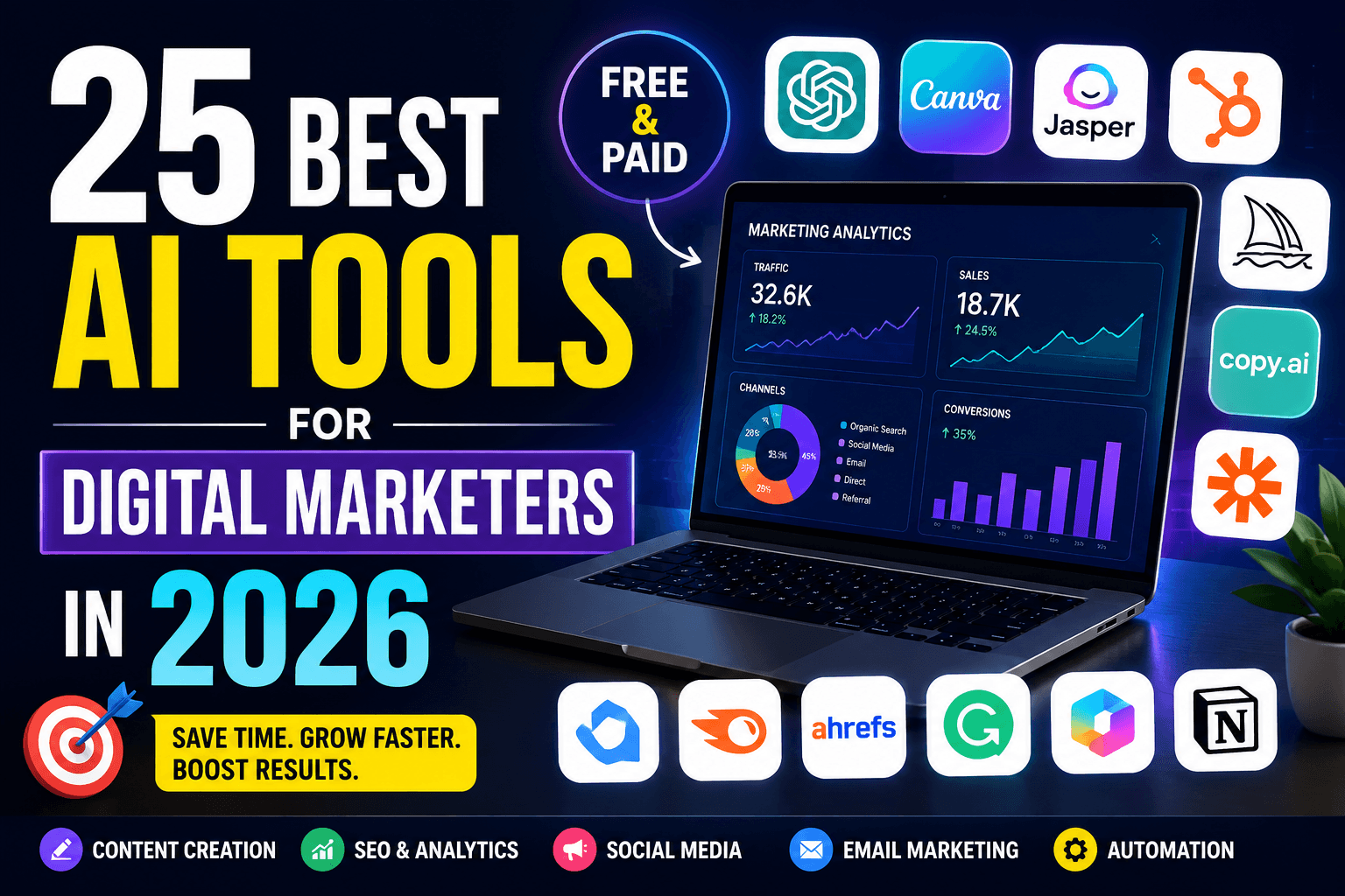 25 Best AI Tools for Digital Marketers in 2026
