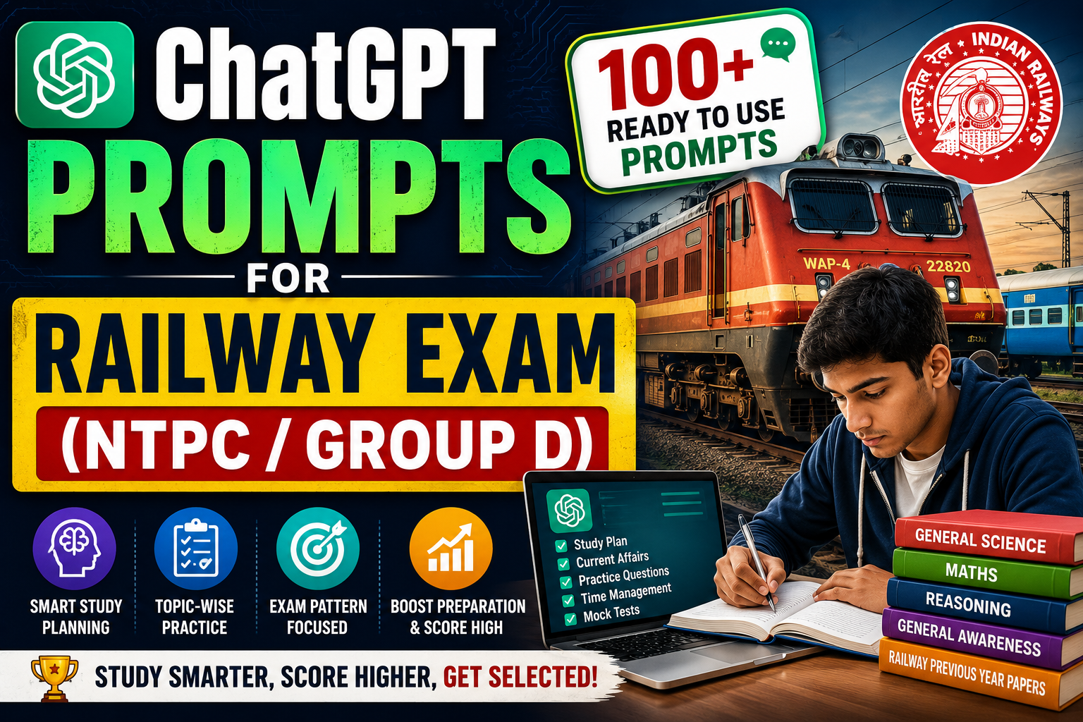 ChatGPT Prompts for Railway Exam: 100+ Prompts for NTPC and Group D